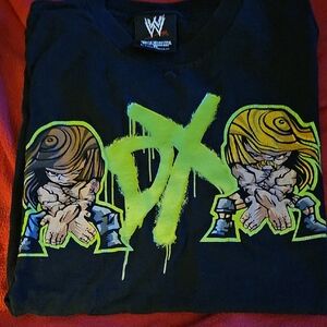 WWE Vintage DX Graphic Tee - Black and Neon Green